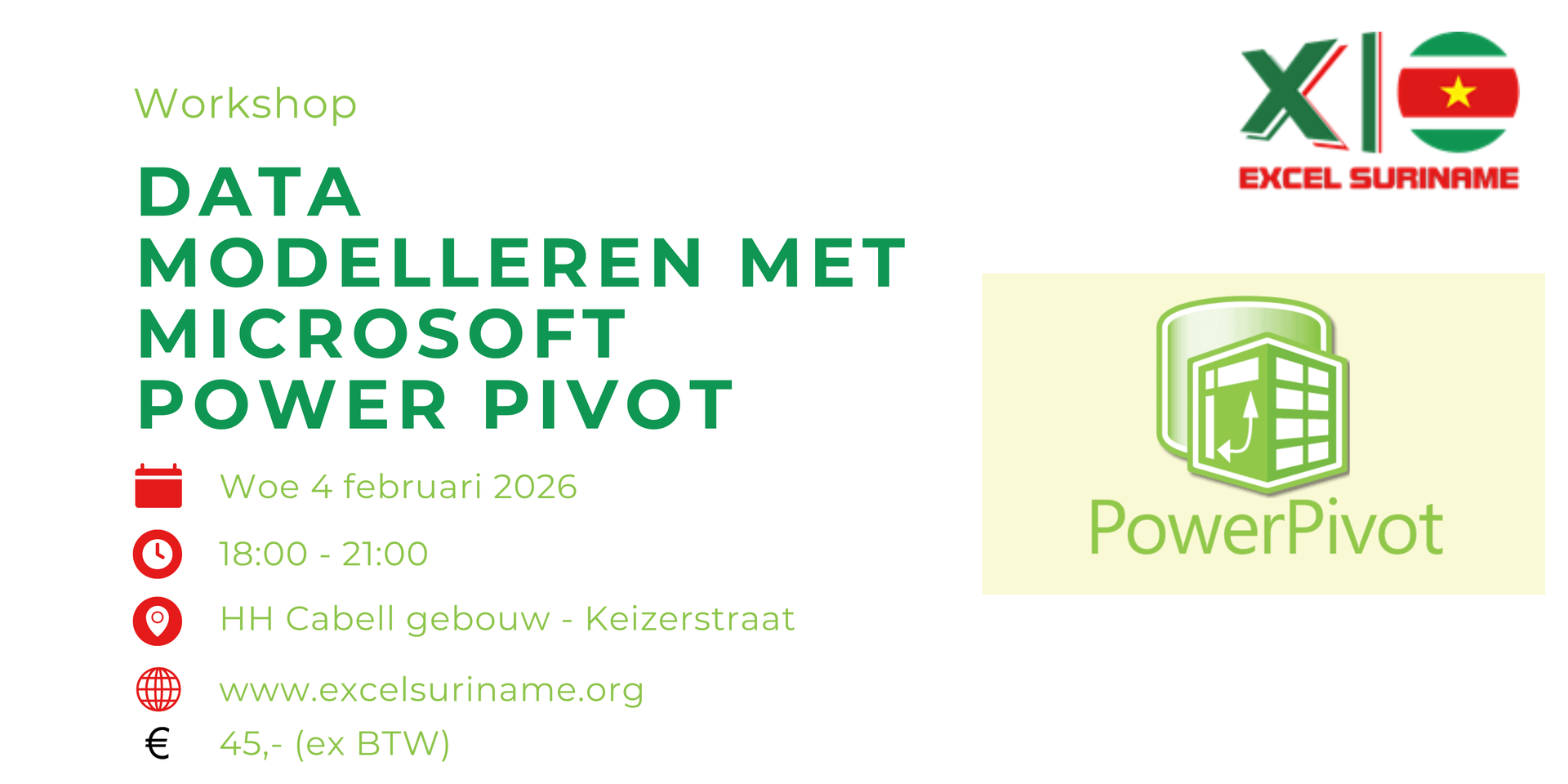 Power Pivot Workshop flyer